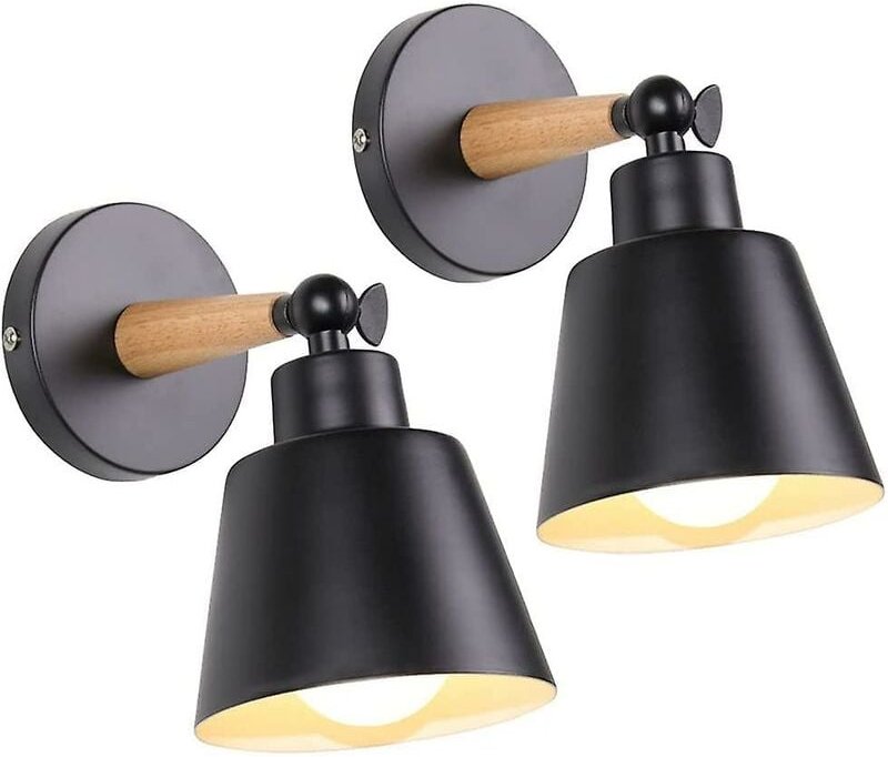 Vintage Industrielle Wandleuchten-Sets E27 Verstellbare Metall Retro Innenwandlampe (Kein Schalter, Schwarz)