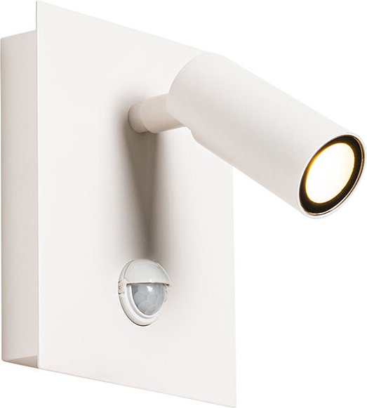 Außenwandleuchte weiß inkl. led IP54 Bewegungssensor - Simon