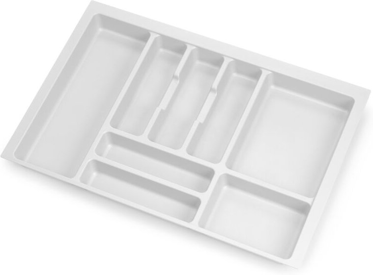 Besteckeinsatz Optima Vertex/Concept, Tiefe 500mm, Plattenstärkenstärke 16mm, Modul 700mm, Kunststoff, weiss - Emuca