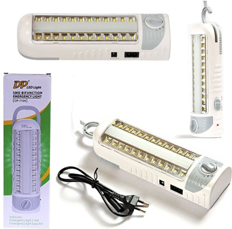 Trade Shop Traesio - Trade Shop - lampada emergenza 24 led smd mit neon ricaricabi für casa auto 4W 7104 -