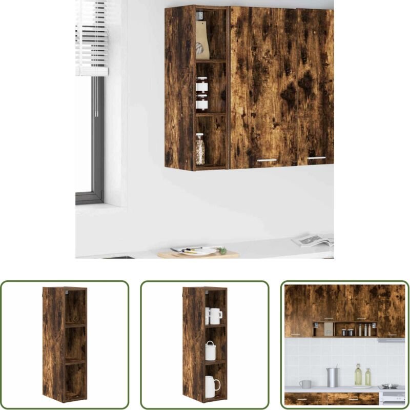 Geräucherte Eiche - Hängeschrank Geräucherte Eiche 20 x 29,5 x 80 cm Holzwerkstoff