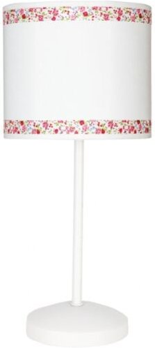 Fabrilamp - Tischlampe weiß/rosa Rand 1xe14