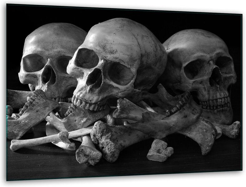 Glashackkungsbrett. 40x30 Schädelstand