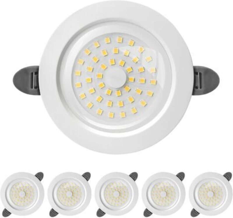 LED-Einbaustrahler, IP44-zertifiziert, extraflach (28 mm), 9 W, 900 Lumen (entspricht 90 W Glühlampe), warmweiß (3000 K)...