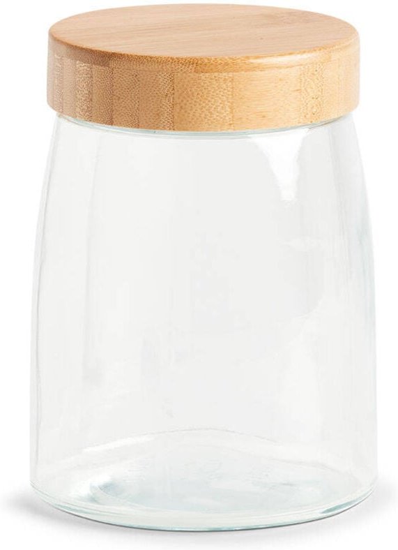 Glasbehälter mit luftdichtem Bambusdeckel, 1300 ml