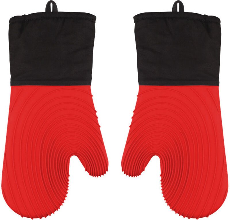 Silikon-Ofenhandschuhe - Verlängerte Ofenhandschuhe mit weichem Futter, BPA-frei, leicht zu reinigen und flexibel - Ofen...