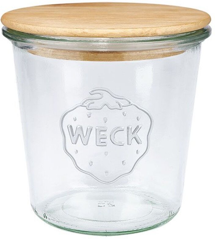 Gerader konischer Glasbehälter 580 ml mit Holzdeckel - Weck