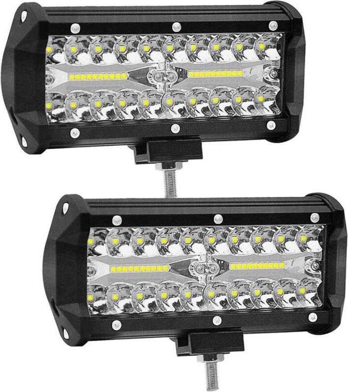 2 pièces 7 pouces LED travail lumière 120W projecteur 12V/24V voiture travail lumière 6000K 15000LM antibrouillard