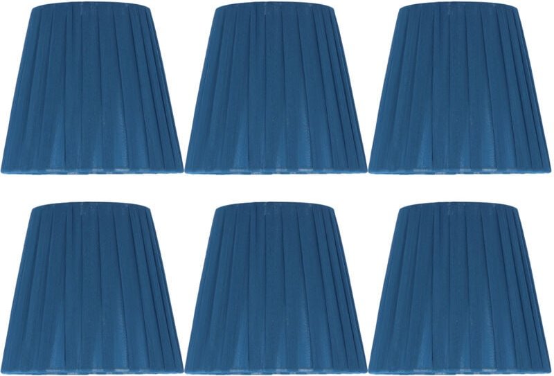 Zoternen - 6 Stück moderner, einfacher Lampenschirm aus Stoff, Lampenschirm für Kristall-Kronleuchter, Wandleuchte, Blau