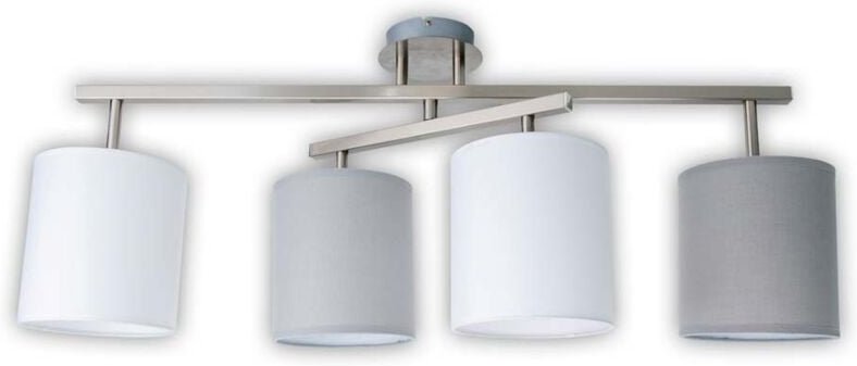 Deckenleuchte Wohnzimmerleuchte Deckenlampe 4 flammig silber E27 Textil L 82 cm