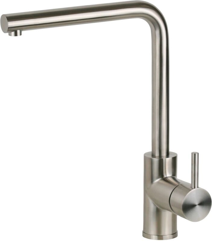 Spülbeckenmischer aus Edelstahl mit verstellbarem Auslauf Pollini NF0003 Rostfreier Stahl