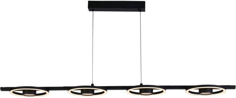 Searchlight Space Deckenpendel mit 4 LED-Lichtern, schwarzes Metall