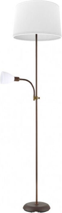 Fabrilamp - rilon 1xe27+1xe14 Fuß de Wohnzimmer rilon 1xe27+1xe14 w/reader braun weiß Bildschirm 175,5x40x40 cm