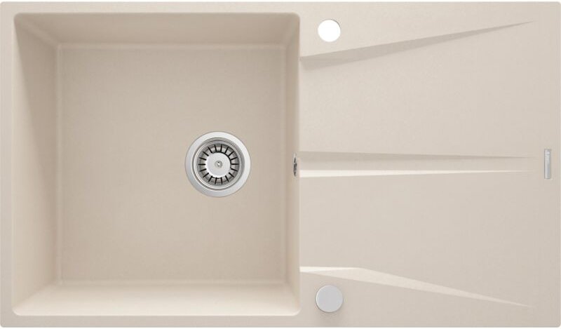 Küchenspüle aus beigem Granit 860 x 500 mm mit Abtropffläche Deante CORIO ZRC511A Beige