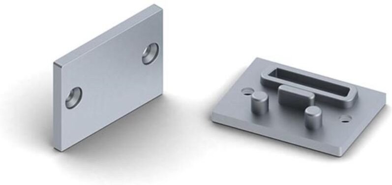 Velleman - alu-endkappe für pmma-diffusor für led-profile der serie 'alu-epoxy' - ohne kabelloch - silber