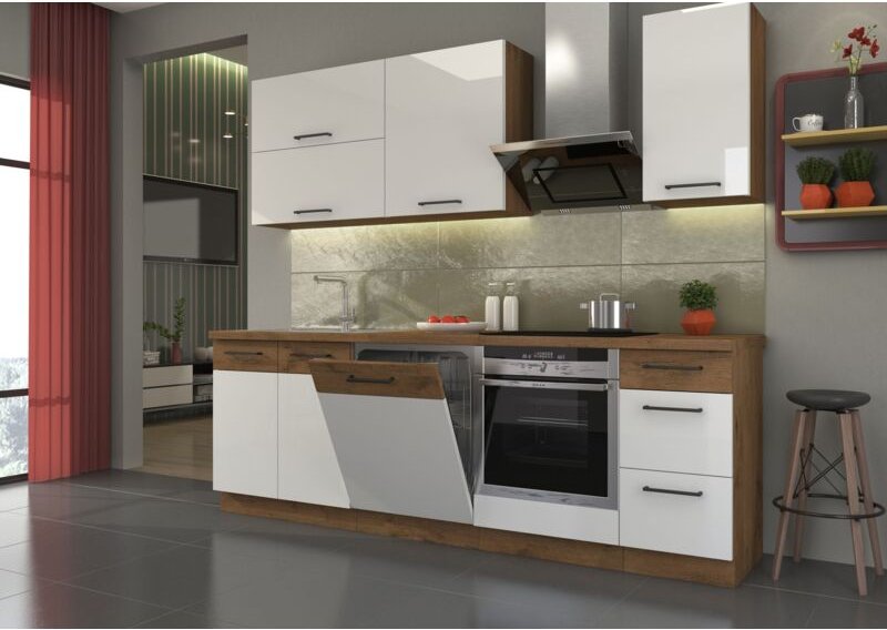 Küchen Preisbombe - Küche vigo Basic Weiß Hochglanz Lancelot 240 Küchenzeile Küchenblock Einbauküche