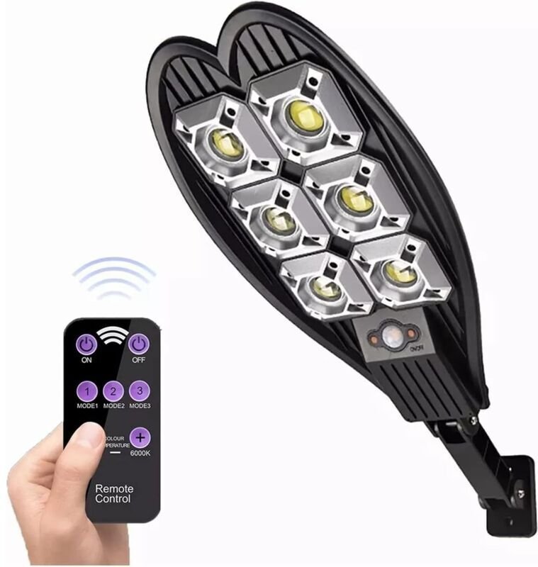 Vtizikl 108COB Lampe solaire LED étanche avec télécommande PIR Détecteur de mouvement Lampe solaire pour jardin Sécurité...