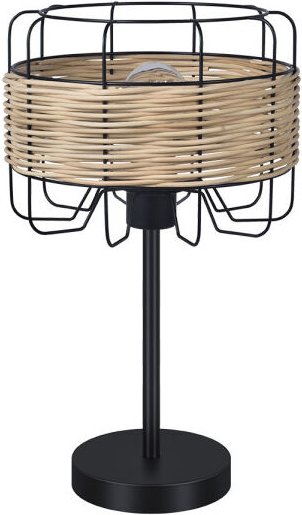 Tischleuchte zenda 1xe27 Schmiedeeisen/Rattan 44x25x25 cm