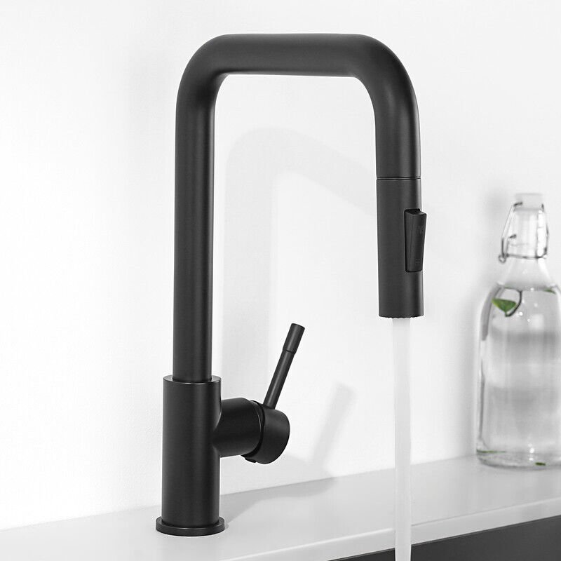 Küchenarmatur mit Ausziehbrause, 360° drehbarer Küchenwasserhahn mit 2 Strahlarten, Einhebelmischer, Edelstahl Spültisch...