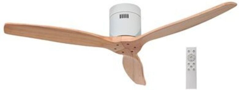 GSC - Deckenventilator, 52 Fuß, Gleichstrommotor, 3 Flügel, weißes Holz