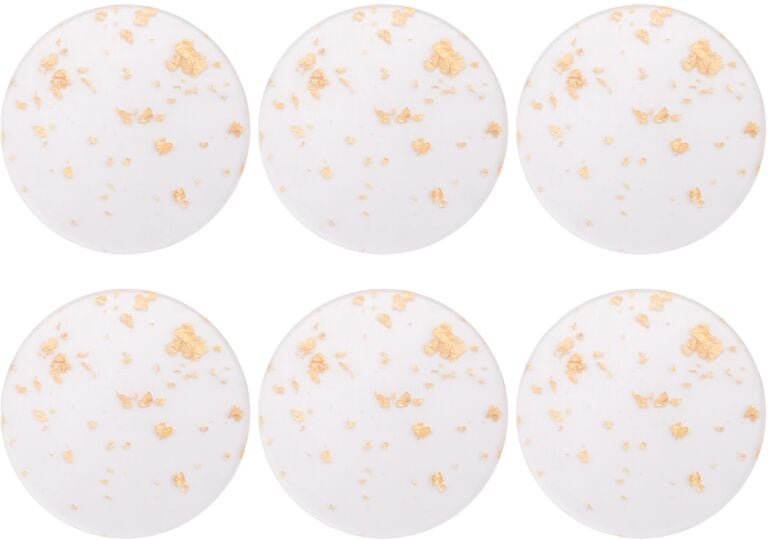 Goldfolien-Acryl-Untersetzer, 6Er-Set für GeträNke, Nordischer Stil, Tee-Untersetzer, Kaffeetasse, Isolierunterlage Schü...