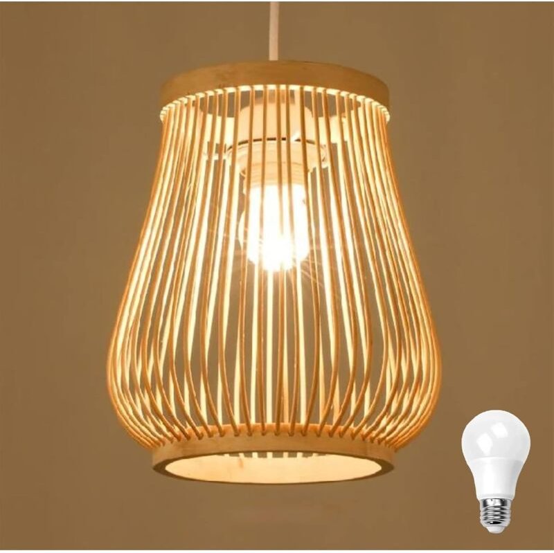 DIY Bambus-Webvase-Hängeleuchte, Bambus-Lampenschirm-Deckenleuchte, Kronleuchter, dekorative Lampe für Restaurant, Wohnz...