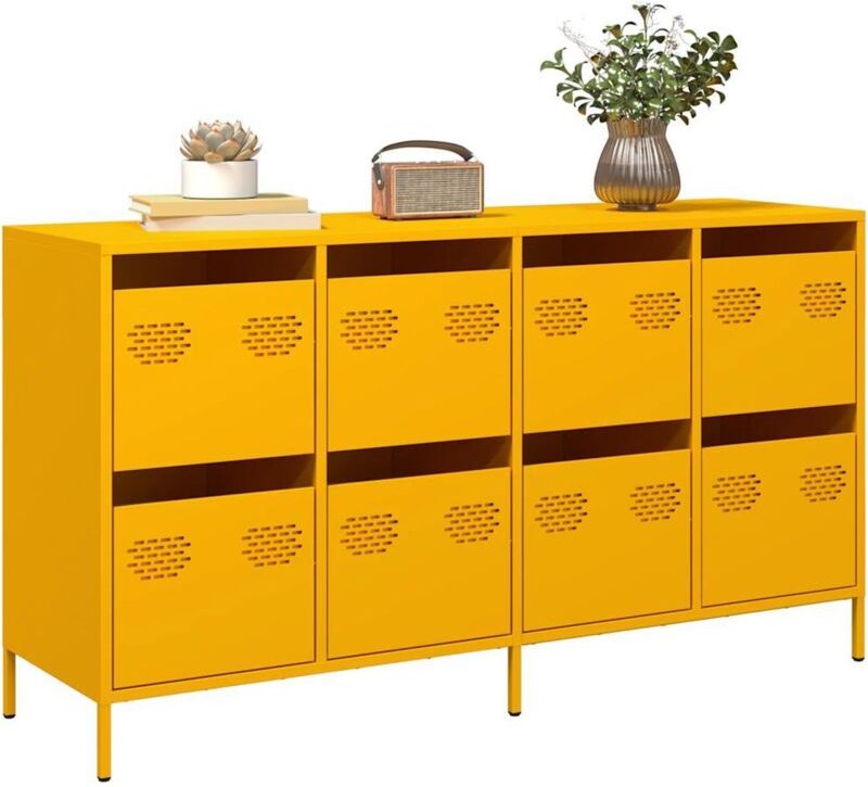 Thumbnail - Sideboard Senfgelb 135x39x73,5 cm Kaltgewalzter Stahl - Vidaxl