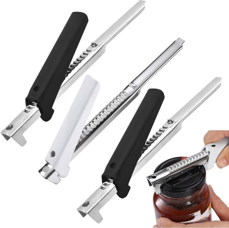 Sollbry - Manueller Glasöffner, 3-teiliger verstellbarer Glasöffner aus Edelstahl, Dosen- und Glasöffner, Glasöffner für...