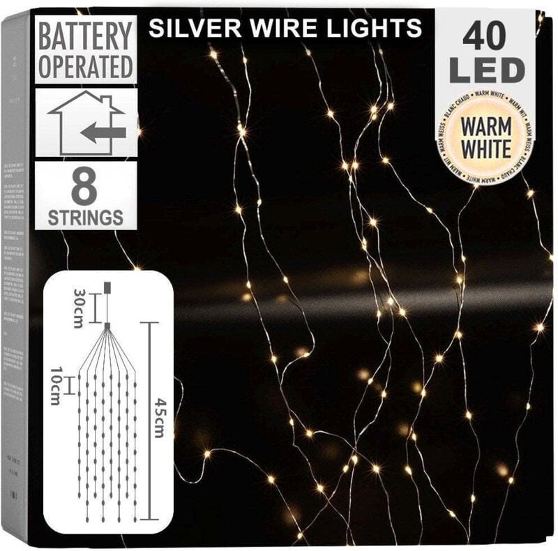 Christmas tree lights wire 40 led 45 cm 1625066