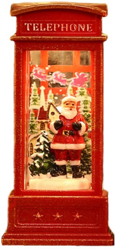 Ej.life - Schneekugel-Laterne für Telefonzellen, Weihnachtslichtornament für Bar, ktv, Weihnachtsmann-Dekoration