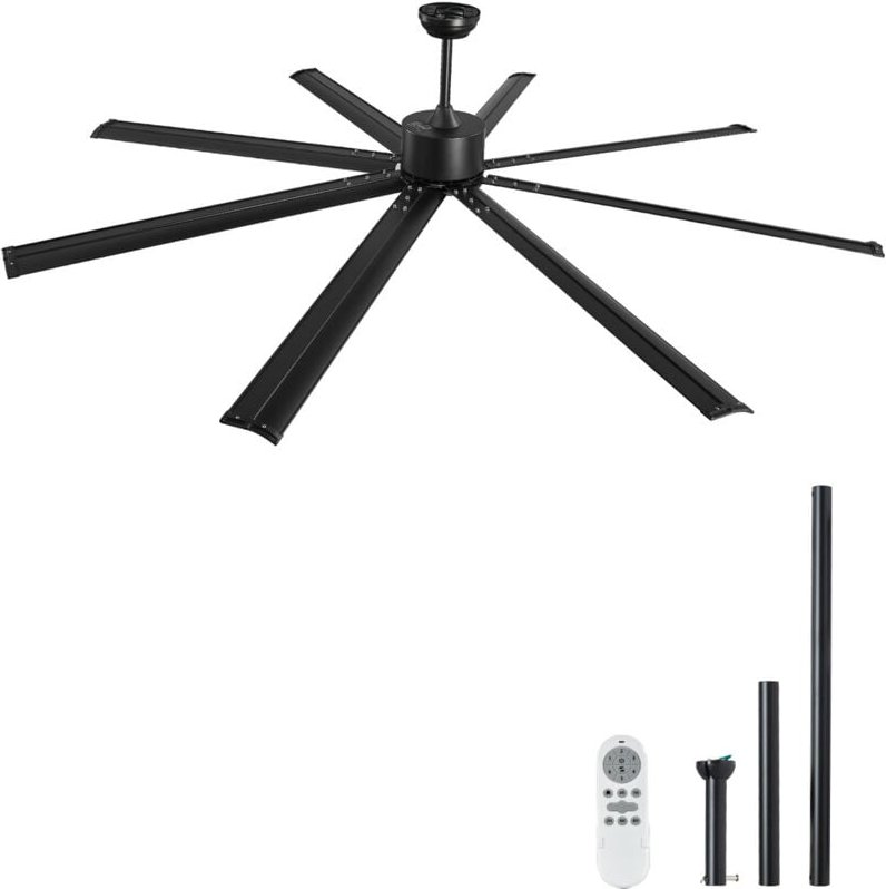 Thumbnail - Mophorn 213 cm Deckenventilator ohne Licht, 6-Gang-Fernbedienung, 8 Flügel aus Aluminium, umkehrbarer Gleichstrommotor, ...