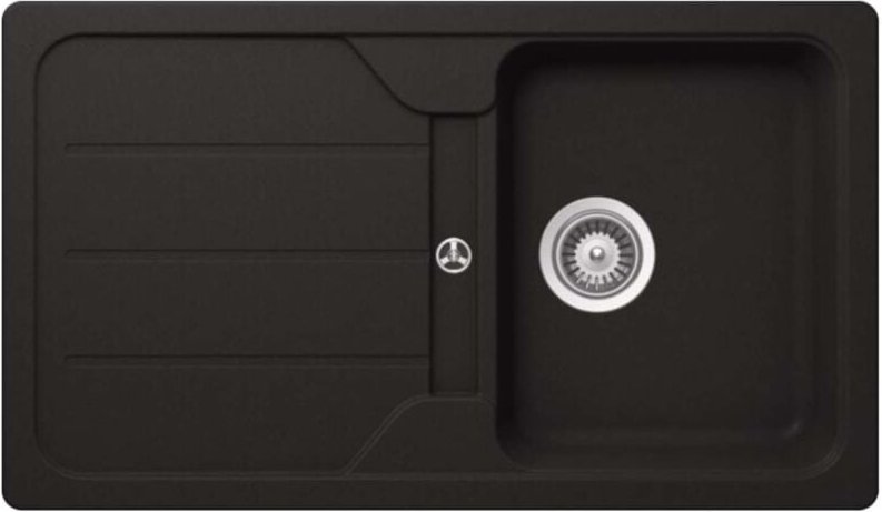 Formhaus - Granitspüle, 86x50 cm, mit Ablaufbedienung, Onyx FOMD100AGON - Schock