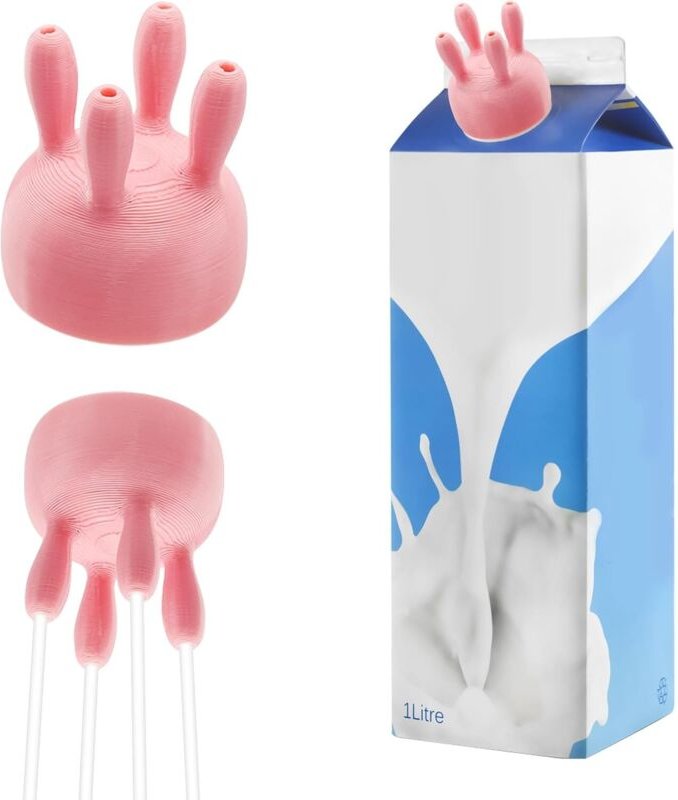 Ausgießer für Kuhmilch, Pappverschluss, lustiger Milchdeckel