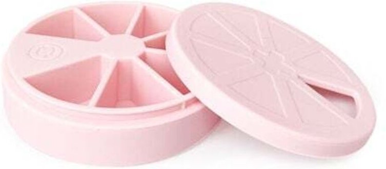 Weekly Silicone Pill Box - Small Daily Pill Case for Vitamins, Supplements, and Fish Oil [Rose
