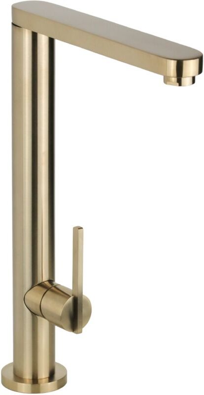 Moderner Küchenspültischmischer in gebürstetem Gold-PVD-Farbton mit verstellbarem Auslauf Pollini AG0020C Gebürstetes Go...