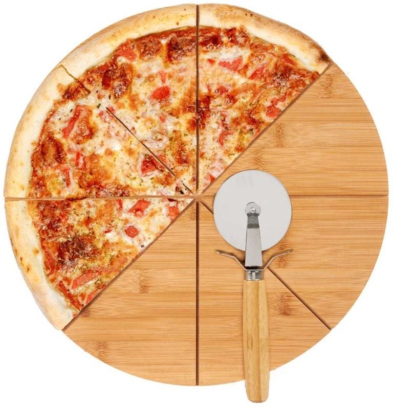 Pizzabrett aus Bambus, Ø 35 cm + Pizzamesser