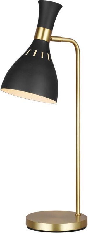 Joan 1 Leichte Tischlampe, Mitternachtsschwarz, Mitternachtsschwarz, Messing brüniert, E27 - Elstead