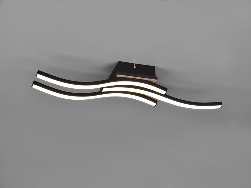 Reality Leuchten - led Deckenleuchte route flach Schwarz 3 flammig Warmweiß, Breite 56cm