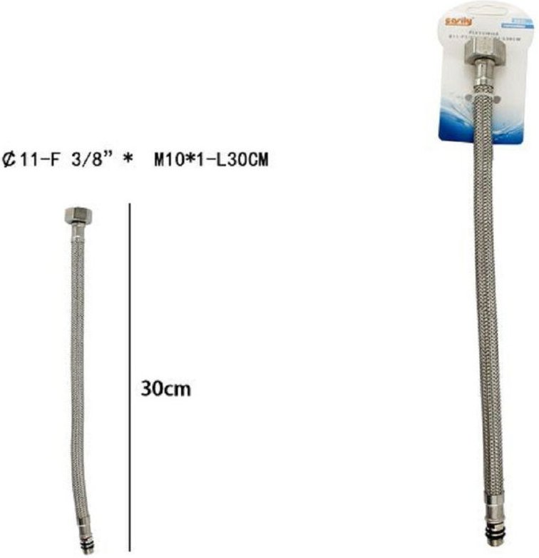 Trade Shop - FLYSIBLE TUBLE FLYSIBLE RUBINETTO MISCELAQUA 30 CM F 3/8 X M10/1 69390 -
