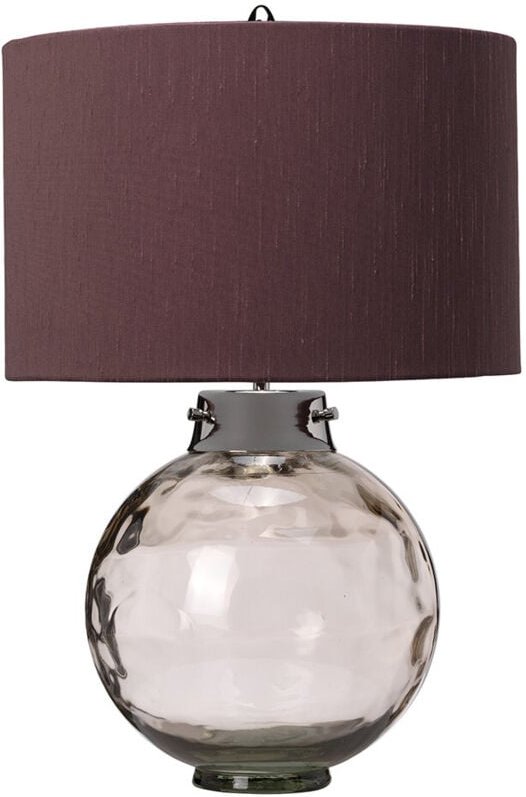 Kara Tischlampe, Rauchgrau, Schirm aus Kunstseide