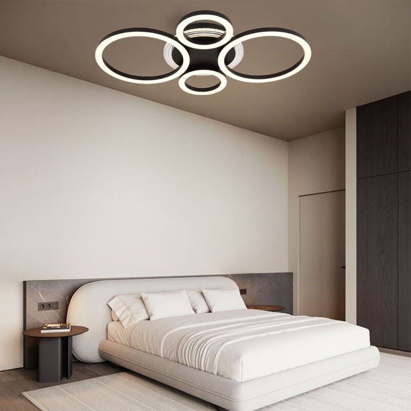 Globo - Deckenleuchte Wohnzimmerlampe led Metall Schwarz Dimmbar Memory l 50 cm