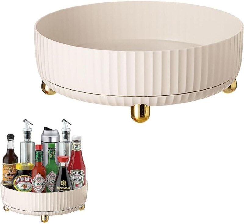 CCYKXA 360° drehbarer Drehteller, drehbares Gewürzregal für Kühlschrank, Küche und Badezimmer