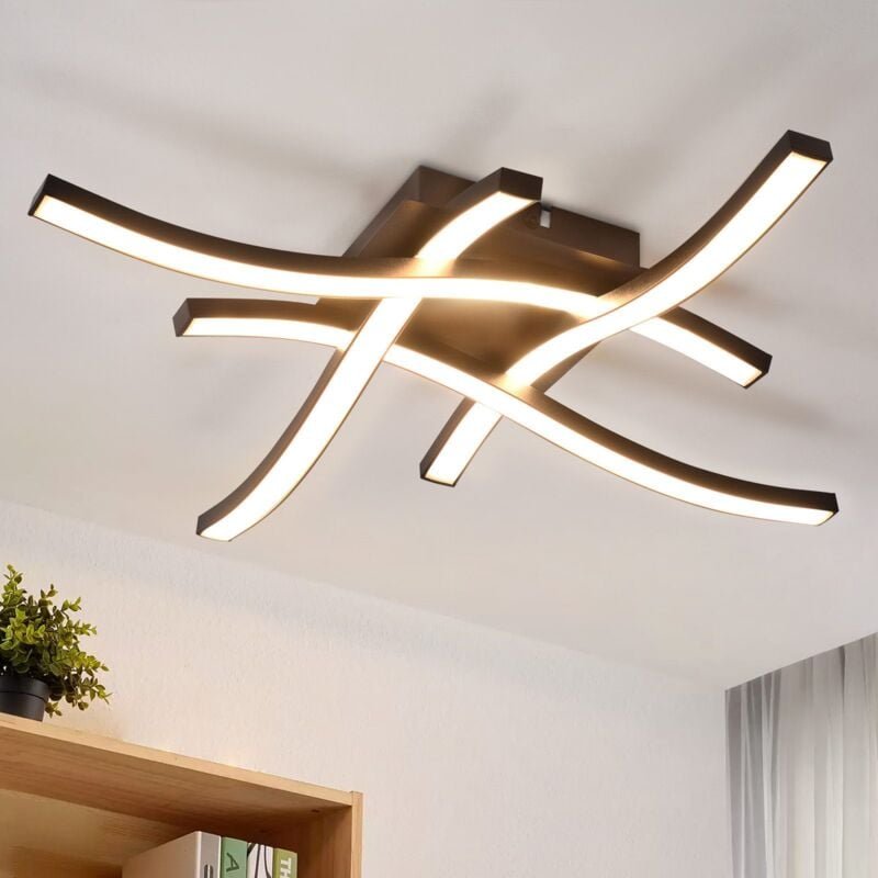 Thumbnail - Deckenlampe led Deckenleuchte Schlafzimmer - Schwarz 24W Wohnzimmerlampe 3000K Warmweiß Modern Design Schlafzimmerlampe ...