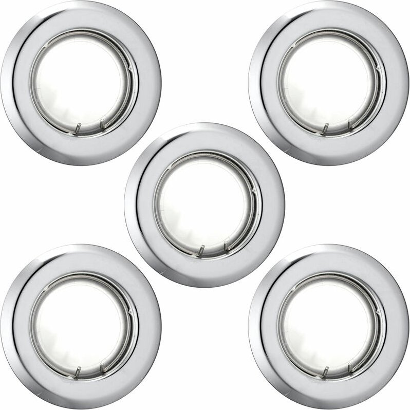 Etc-shop - 5er Set led Decken Einbau Strahler Wohn Ess Zimmer Beleuchtung Chrom Leuchten Spot Lampen rund
