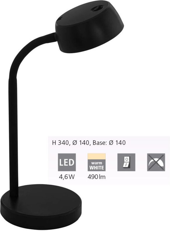 Led Tischlampe Cabales 34 x 14 cm warmweiß Lampen - Eglo