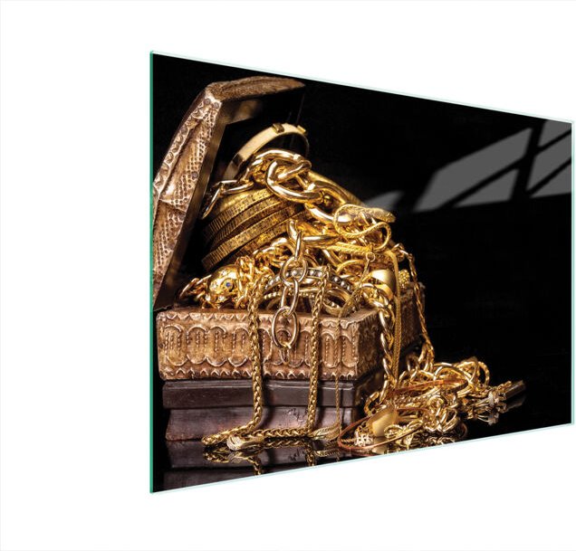 Glasschneidebrett 40x30 Gold