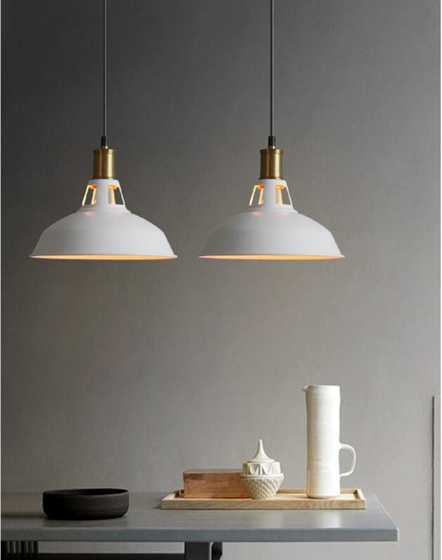 2er Pendelleuchte Eisen Kronleuchter im Industrielle Stil Hängelampe mit Lampenschirm E27 Fassung für Loft Esszimmer Woh...