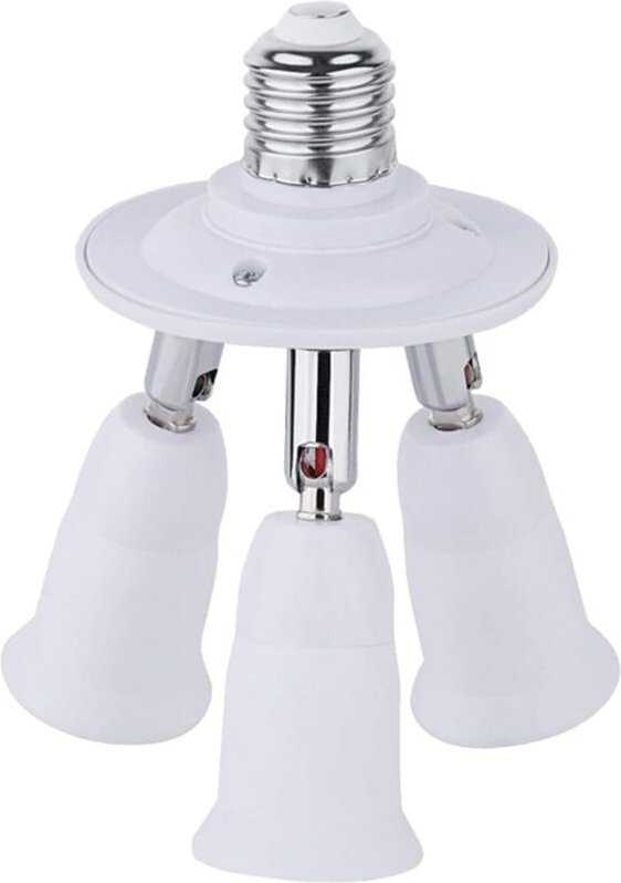 3-in-1 E27 Studio-Adapter, Dreifach-Schraubfassung für LED-Lampen, Dreifach-Deckenleuchtenfassung, Mehrfach-E27-Fassung ...