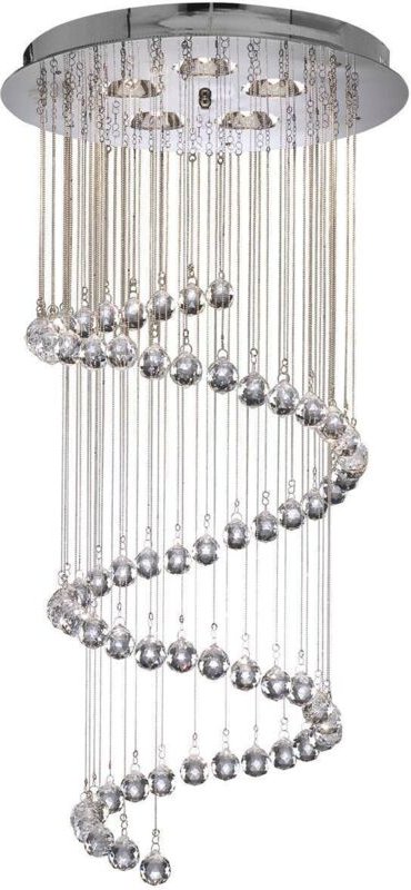 Hallway - 5 Light Spiral Cluster Anhänger Chrom mit Kristallen, G9 - Searchlight