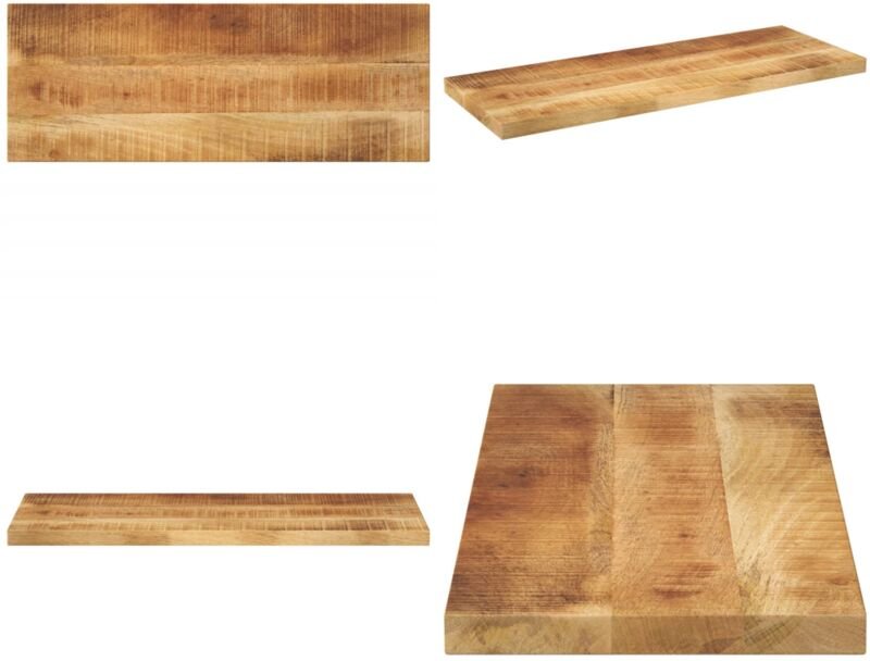 Tischplatte 80x20x2,5 cm Rechteckig Raues Massivholz Mango - Mangoholz - Tischplatte